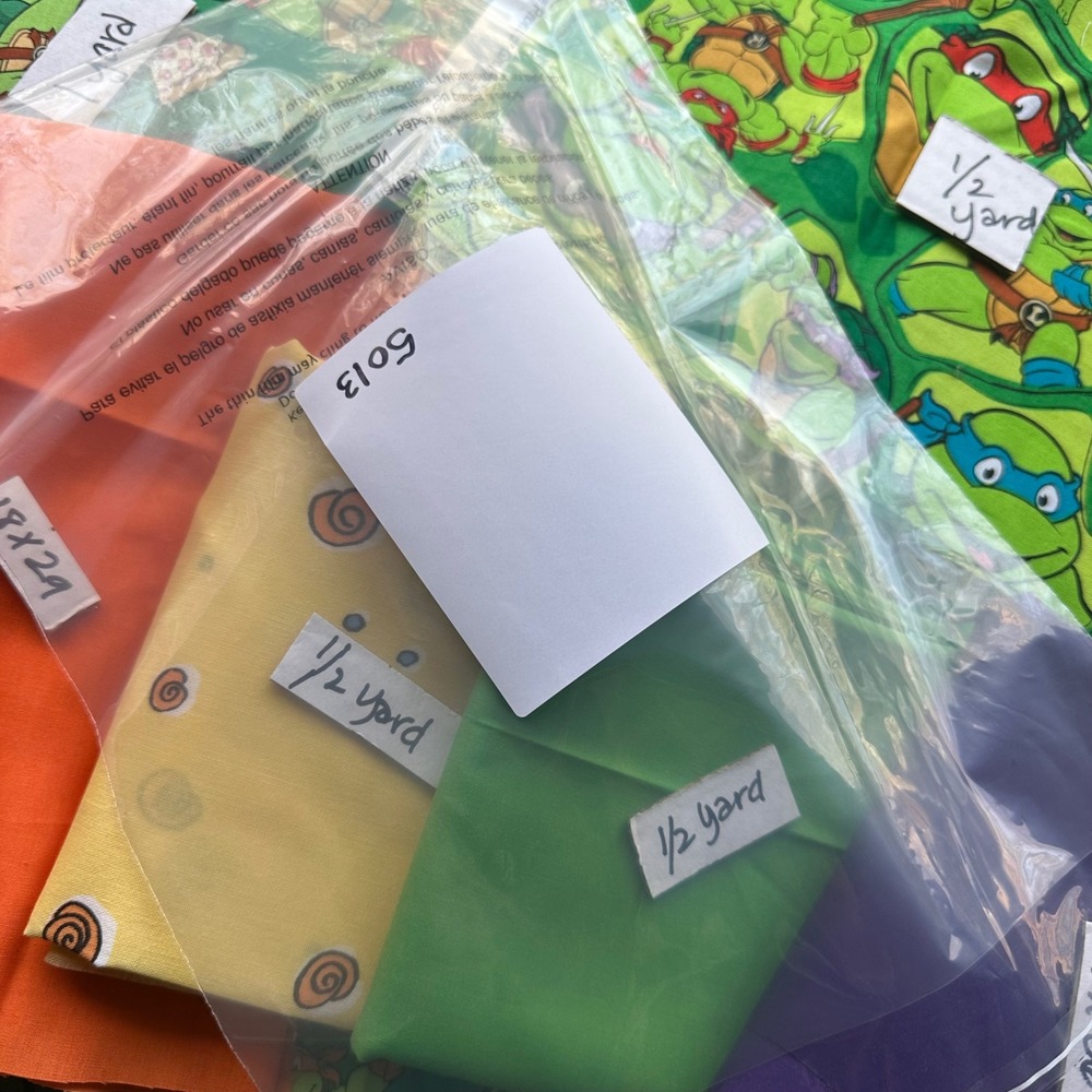 Teenage Mutant Ninja Turtles TMNT Fabric Bundle 7‎ Pieces 3.75 Yards Total - Picture 6 of 12